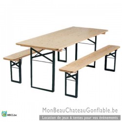 Tables de brasserie- Ensemble table et bancs - location
