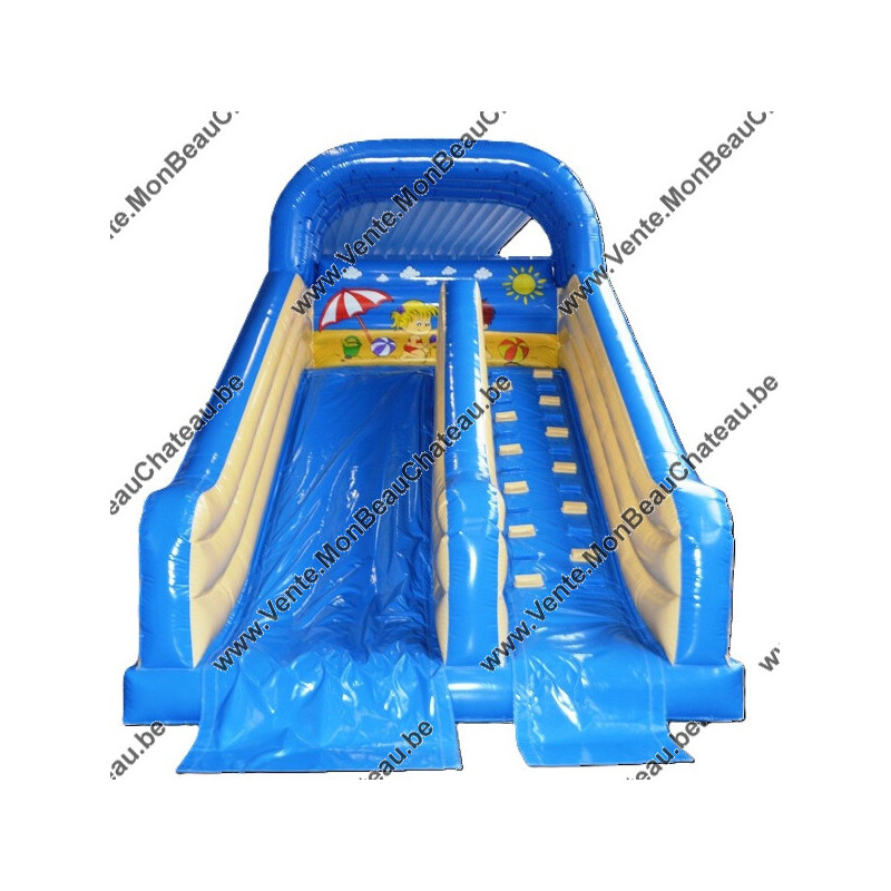 grand toboggan gonflable - décors de plage