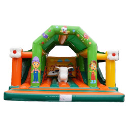 a vendre - grand château gonflable avec 2 toboggans