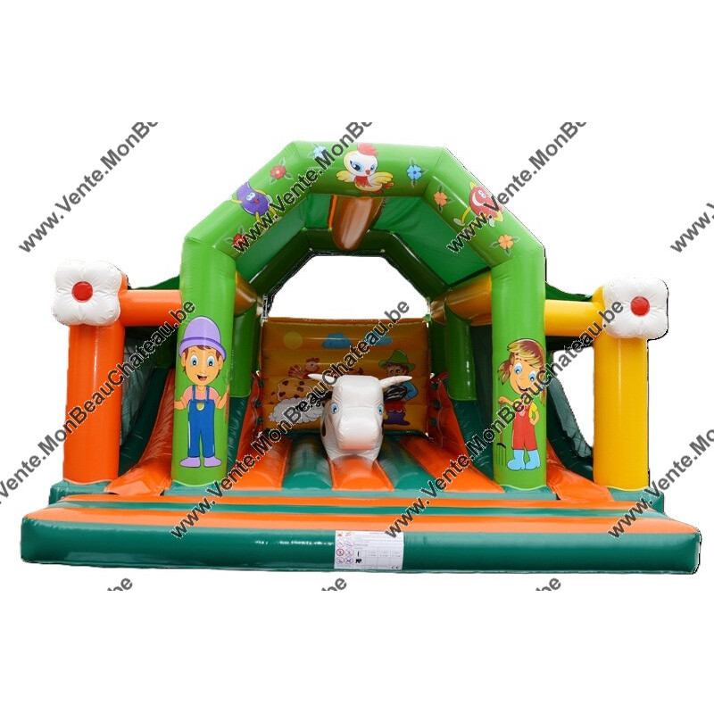 a vendre - grand château gonflable avec 2 toboggans