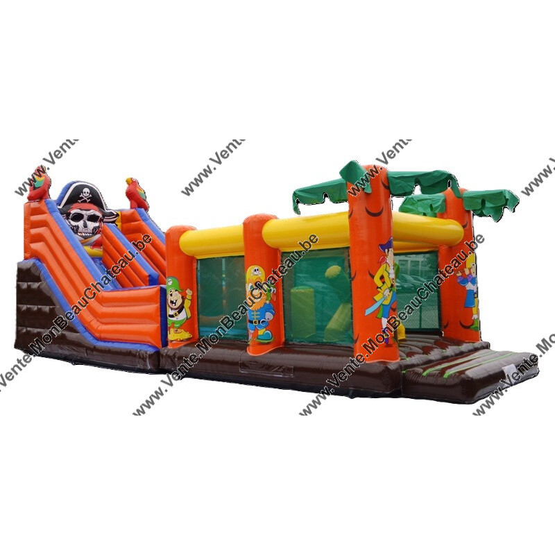 Parcours d'obstacle de 12 mètres avec un décor de pirates! vente