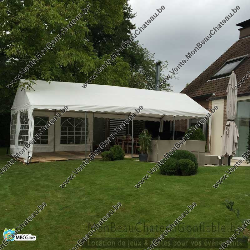 Tonnelle en tube - 4m x 6m - livrée - montée Tonnelle en tube - 4m x 6m - livrée - montée